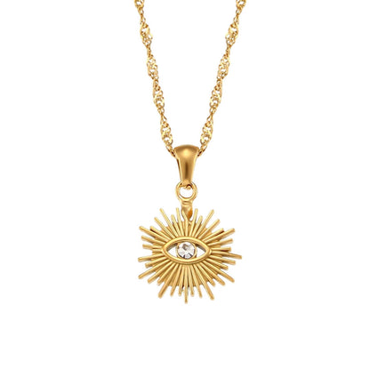 Set Occhio: Necklace + Ring Adjustable (Bañados in Gold 18K) | Luvesina