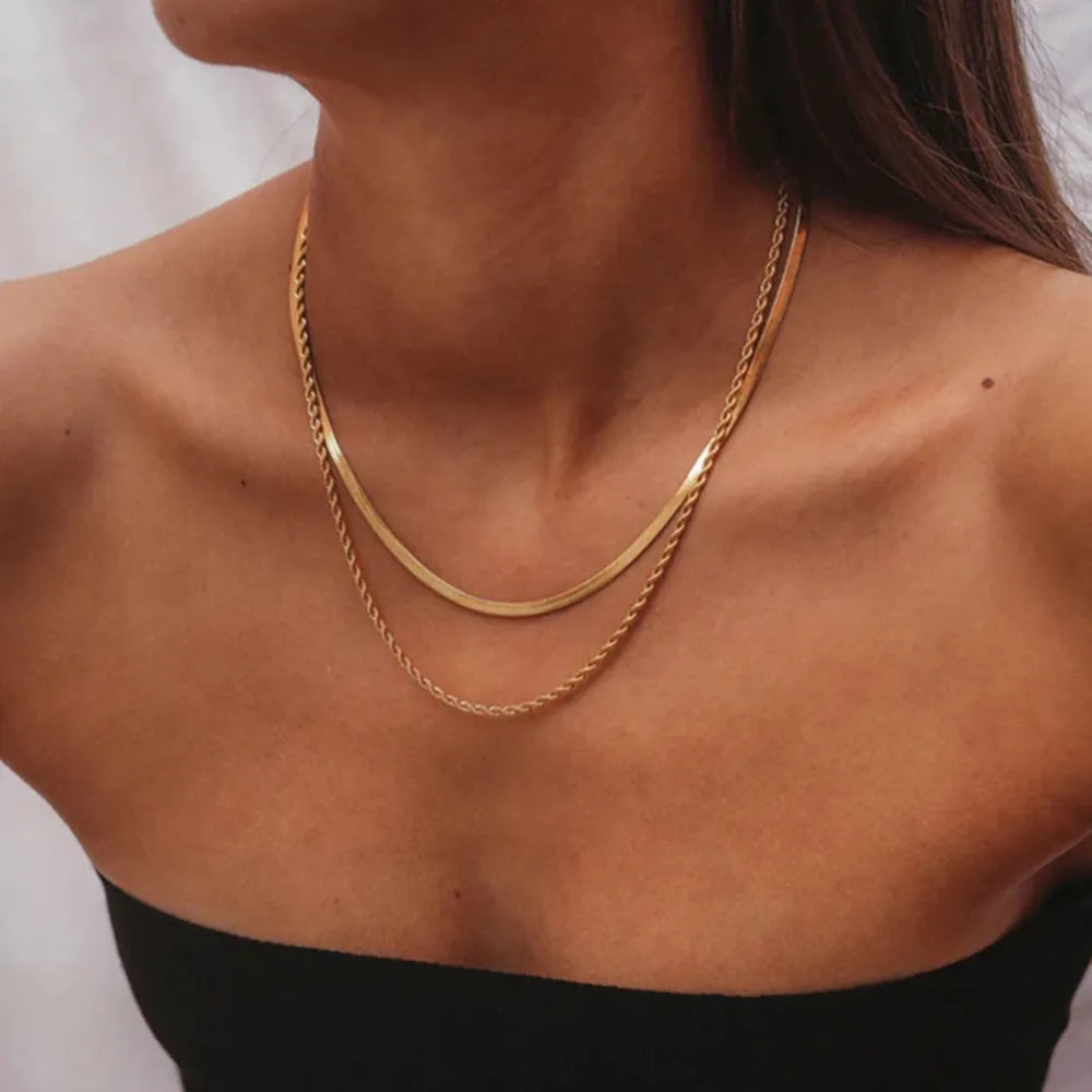 Mix Necklace Malla and Braided (18K Gold Plated) | Luvesina