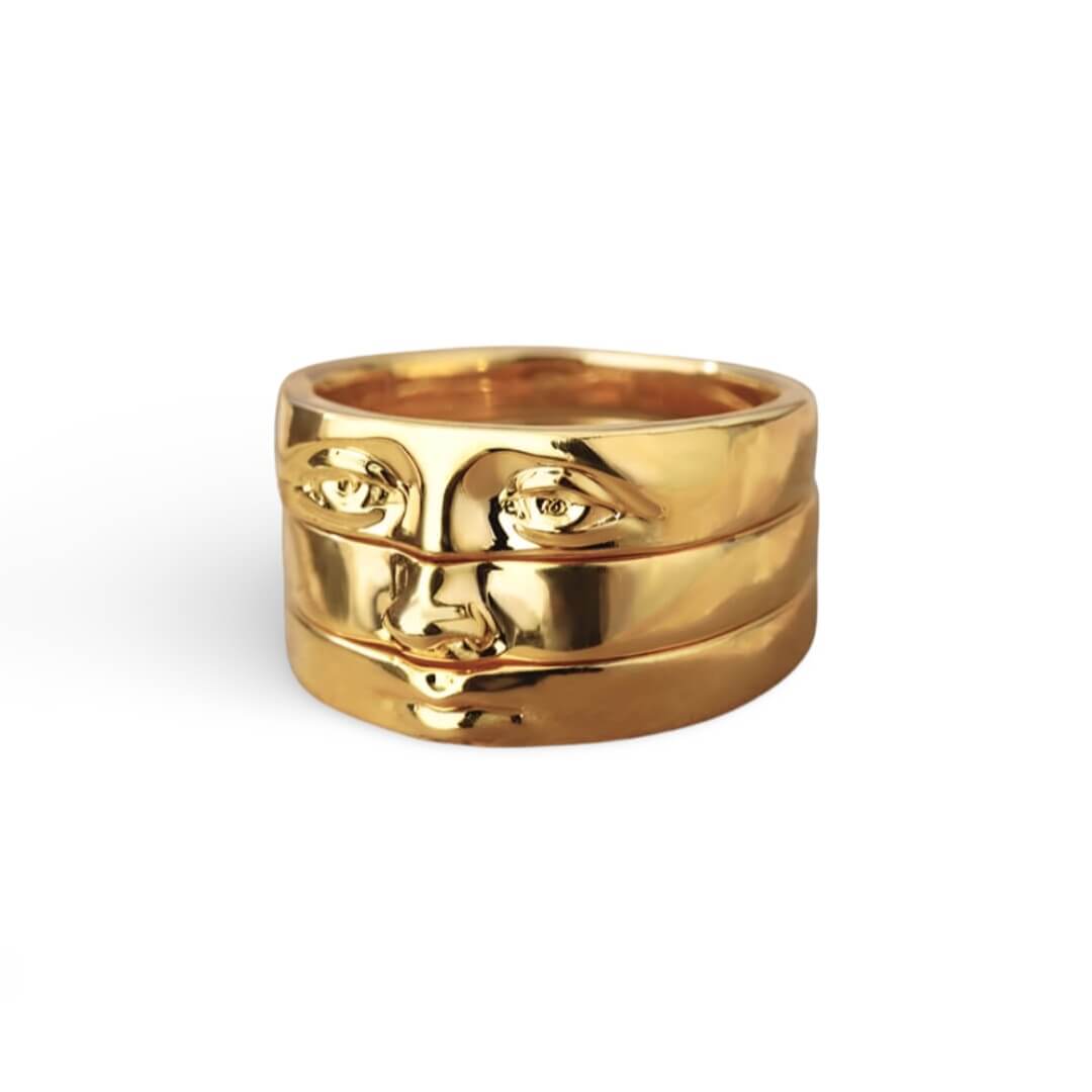 Set of Rings Visage (18K Gold Plated) | Luvesina