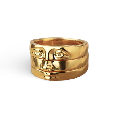Set of Rings Visage (18K Gold Plated) | Luvesina