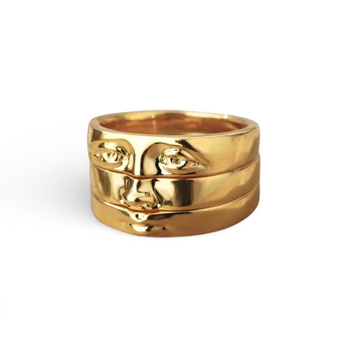 Set of Rings Visage (18K Gold Plated) | Luvesina