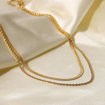 Mix Necklace Malla and Braided (18K Gold Plated) | Luvesina