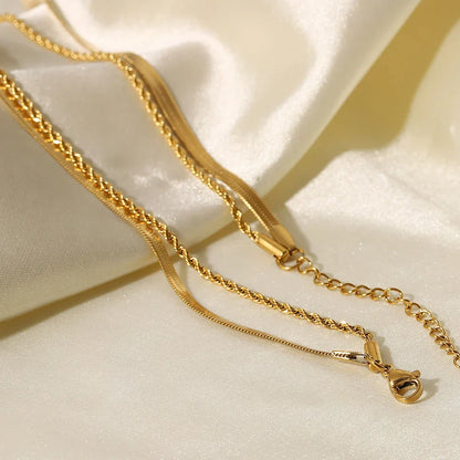 Mix Necklace Malla and Braided (18K Gold Plated) | Luvesina
