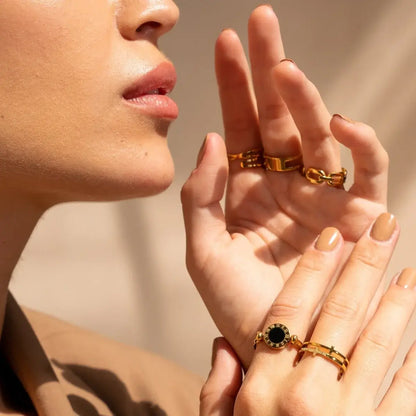 Spinner with Roman Numerals Ring (Gold Plated) | Luvesina
