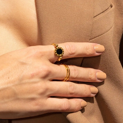 Spinner with Roman Numerals Ring (Gold Plated) | Luvesina