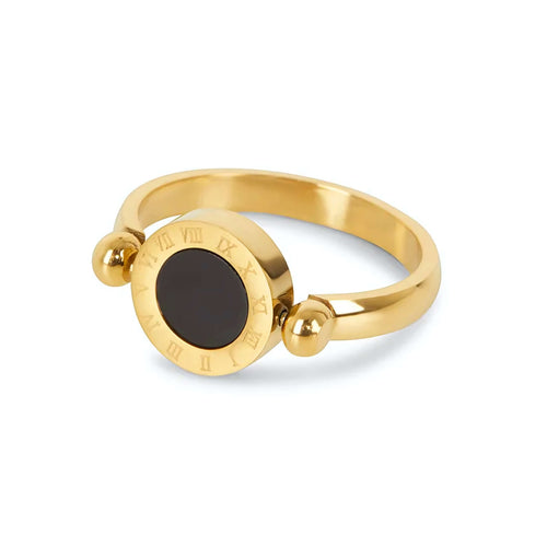 Spinner with Roman Numerals Ring (Gold Plated) | Luvesina