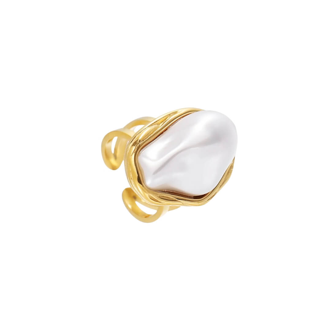 Pearl Aura Ring (Gold Plated) | Luvesina