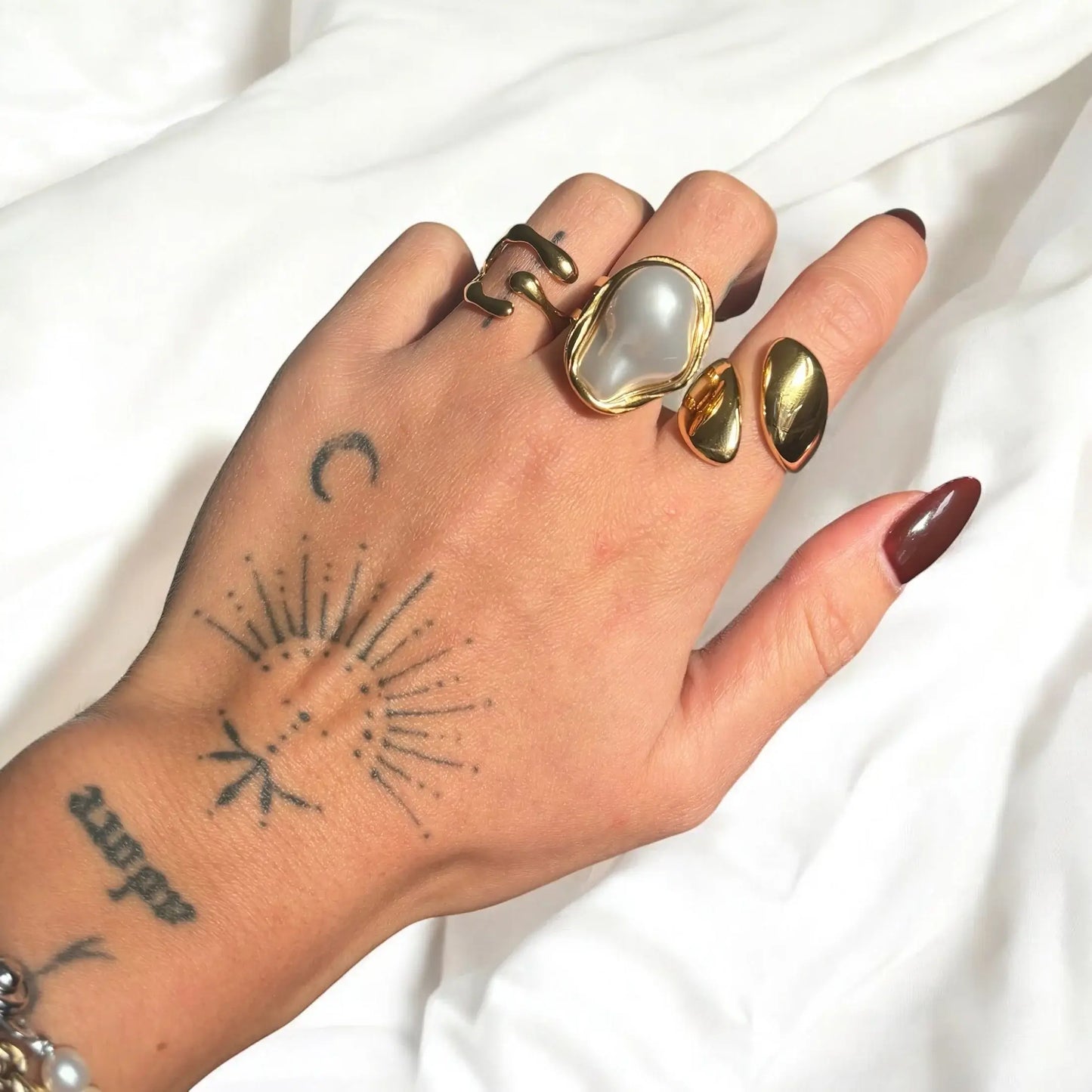 Pearl Aura Ring (Gold Plated) | Luvesina
