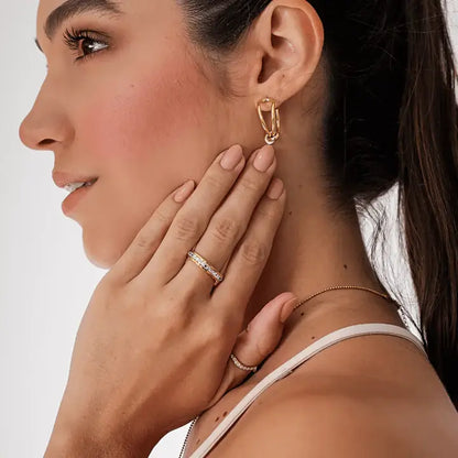 Zirconia-Set Ring (Gold Plated) | Luvesina