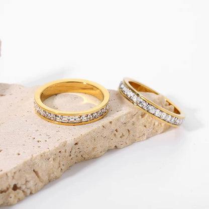 Zirconia-Set Ring (Gold Plated) | Luvesina