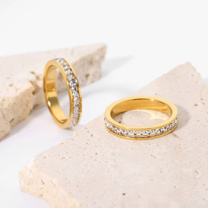 Zirconia-Set Ring (Gold Plated) | Luvesina