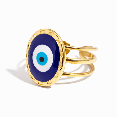 Amulet Turkish Eye Ring (Gold Plated) | Luvesina