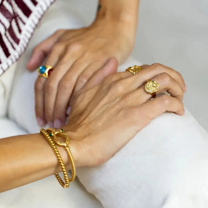 Marsella Zirconia Ring (18K Gold Plated) | Luvesina
