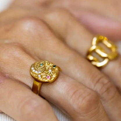 Marsella Zirconia Ring (18K Gold Plated) | Luvesina