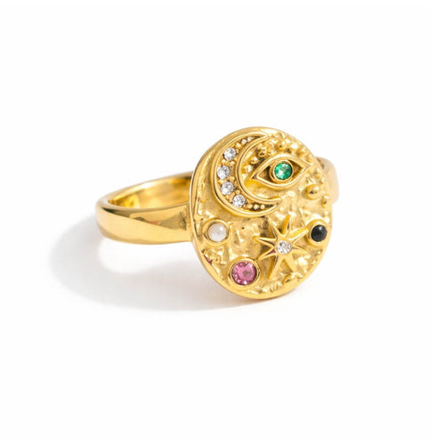 Marsella Zirconia Ring (18K Gold Plated) | Luvesina