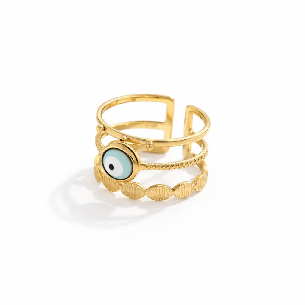 Turkish Eye Afrodita Ring (18K Gold Plated) | Luvesina