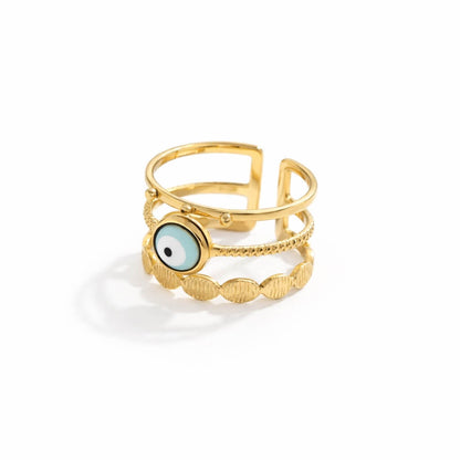 Turkish Eye Afrodita Ring (18K Gold Plated) | Luvesina