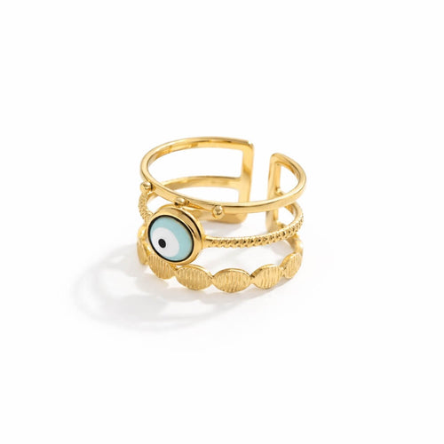 Turkish Eye Afrodita Ring (18K Gold Plated) | Luvesina