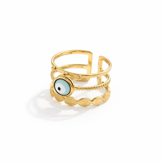 Turkish Eye Afrodita Ring (18K Gold Plated) | Luvesina
