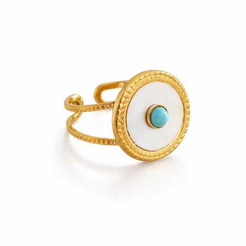 Turkish Eye Gaia Ring (18K Gold Plated) | Luvesina