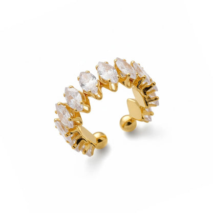 Vicenza with Crown of Zirconia Marquise Ring (18K Gold Plated) | Luvesina