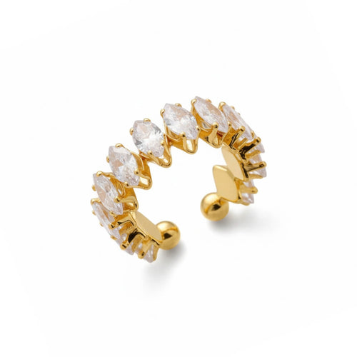 Vicenza with Crown of Zirconia Marquise Ring (18K Gold Plated) | Luvesina