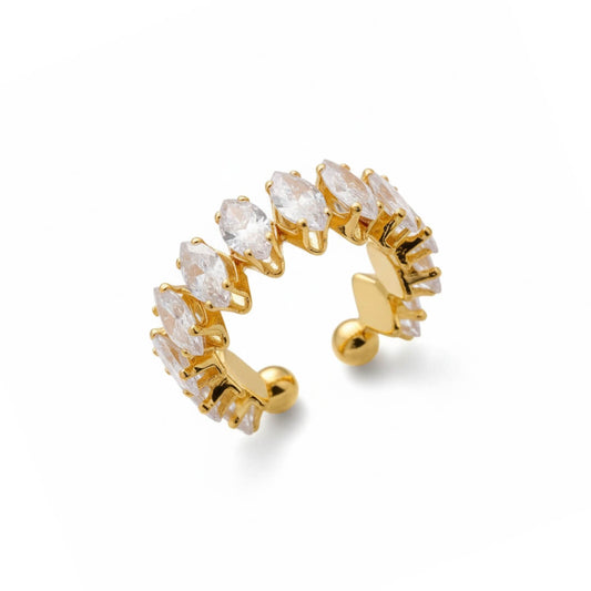 Vicenza with Crown of Zirconia Marquise Ring (18K Gold Plated) | Luvesina