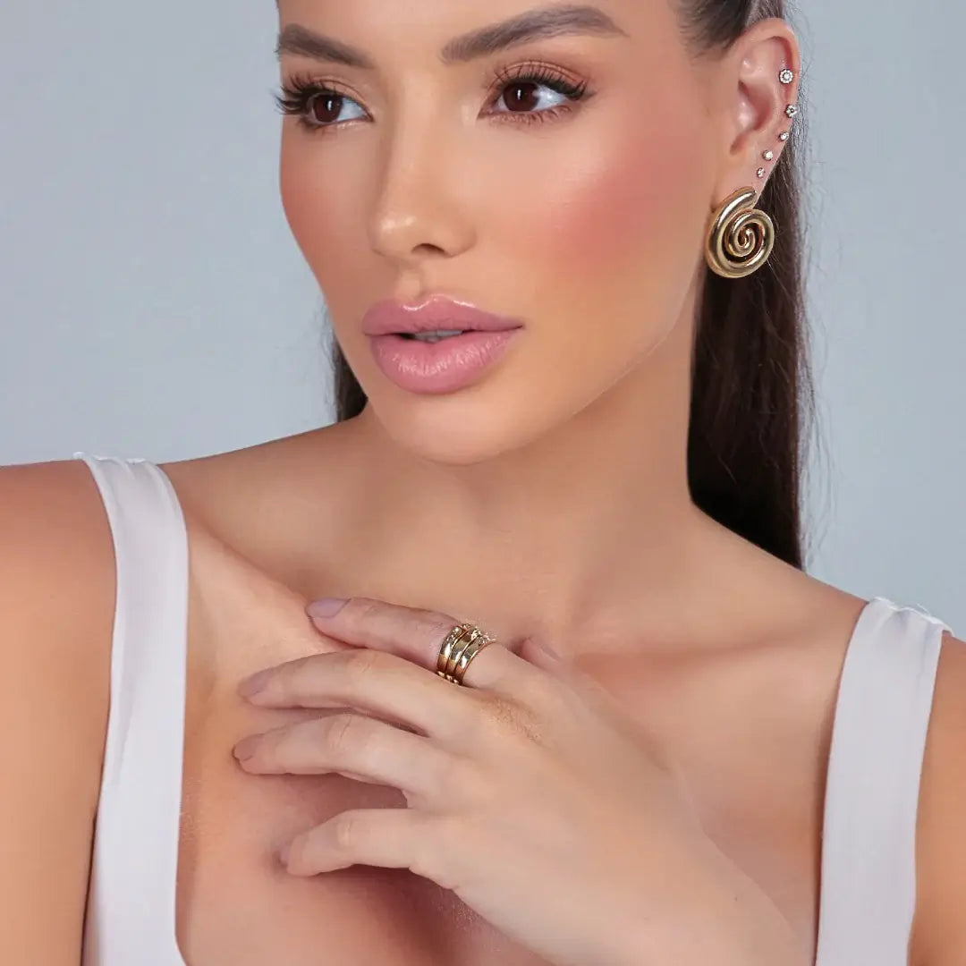 Set of Rings Visage (18K Gold Plated) | Luvesina