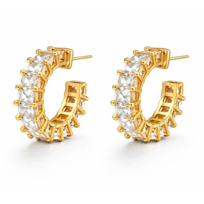 Aro Serena Zirconia Earring (18K Gold Plated) | Luvesina