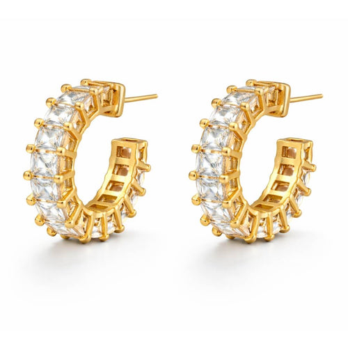 Aro Serena Zirconia Earring (18K Gold Plated) | Luvesina