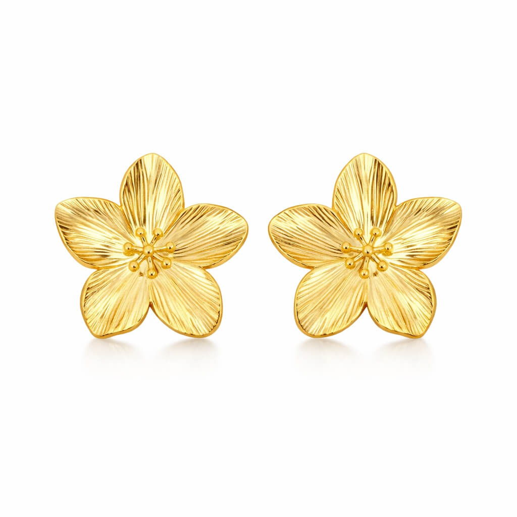 Cherry Blossom Earring (18K Gold Plated) | Luvesina
