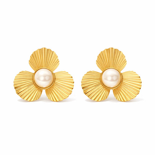 Flower of Pearl Earring (18K Gold Plated) | Luvesina