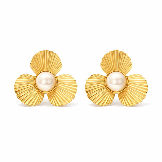 Flower of Pearl Earring (18K Gold Plated) | Luvesina