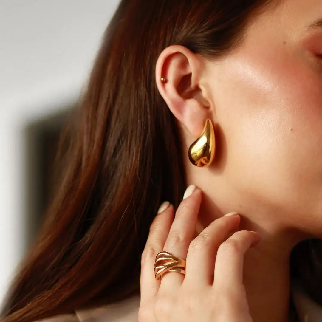 Drop Hailey Earring (18K Gold Plated) | Luvesina