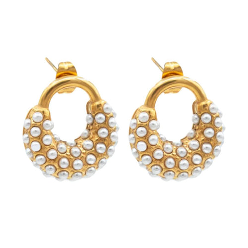 Spike Pearl Earring (18K Gold Plated) | Luvesina