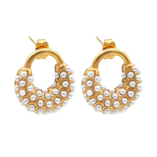 Spike Pearl Earring (18K Gold Plated) | Luvesina