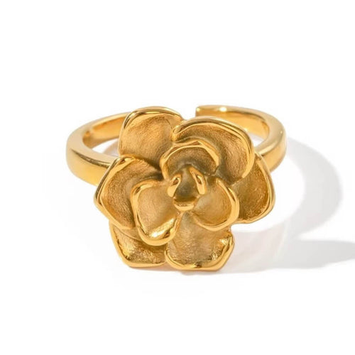 Lotus Adjustable Ring (18K Gold Plated) | Luvesina