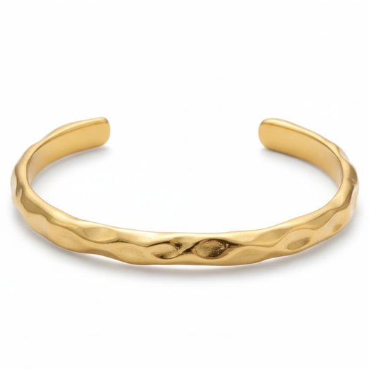 Brazalete Torino Hammered Texture (18K Gold Plated) | Luvesina