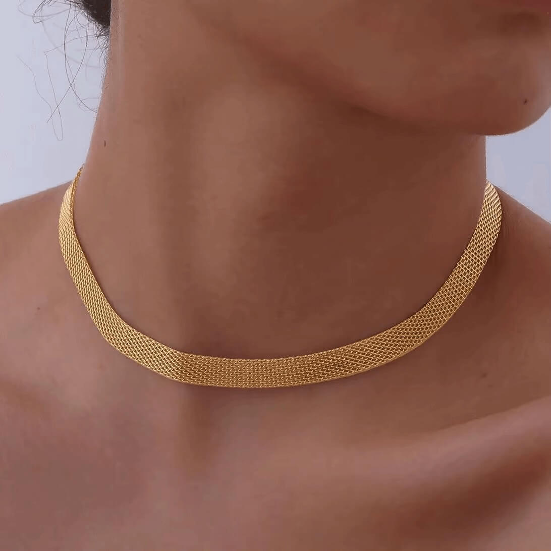 Choker of Malla Elegant Necklace (Gold Plated) | Luvesina