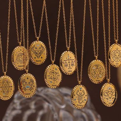Constelaciones del Zodíaco Medal Necklace (18K Gold Plated) | Luvesina