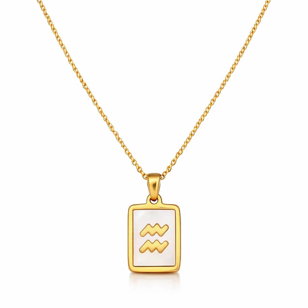 Collection of Necklaces Signos del Zodiac Perlado (18K Gold Plated) | Luvesina