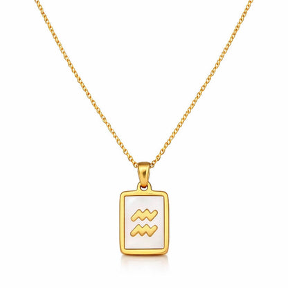 Collection of Necklaces Signos del Zodiac Perlado (18K Gold Plated) | Luvesina
