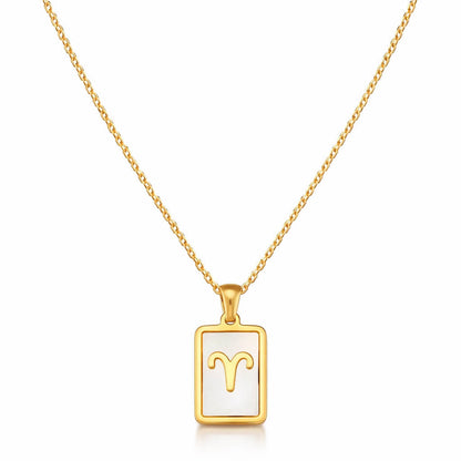 Collection of Necklaces Signos del Zodiac Perlado (18K Gold Plated) | Luvesina