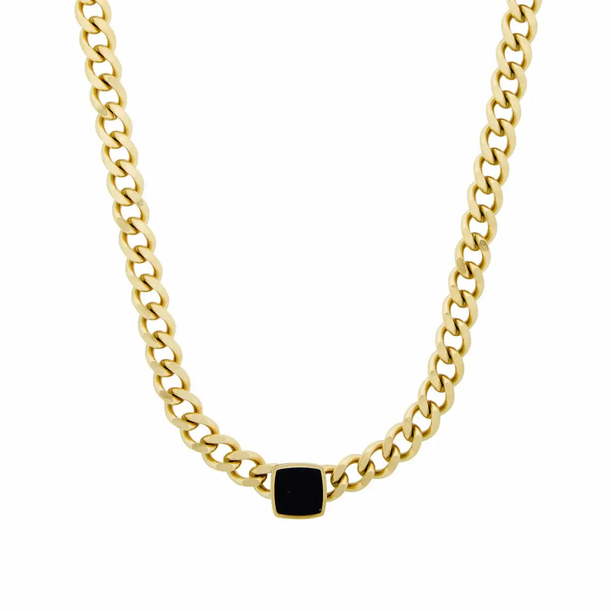 Chain Ónix Square Necklace (Gold Plated) | Luvesina