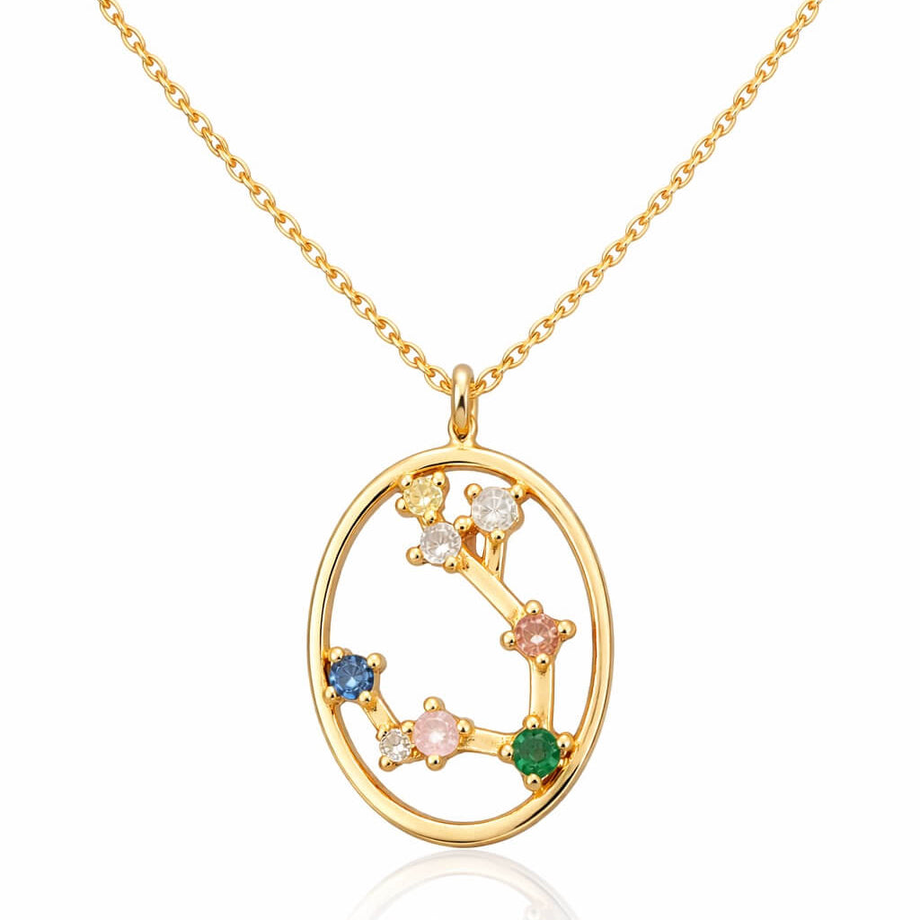Constelaciones del Zodíaco Circonio Colorido Necklace (18K Gold Plated) | Luvesina