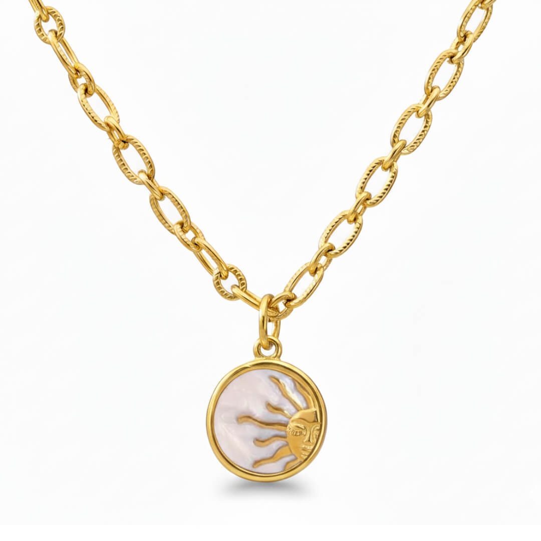 Marsella Sun and Moon Necklace (Baño in Gold 18K) | Luvesina