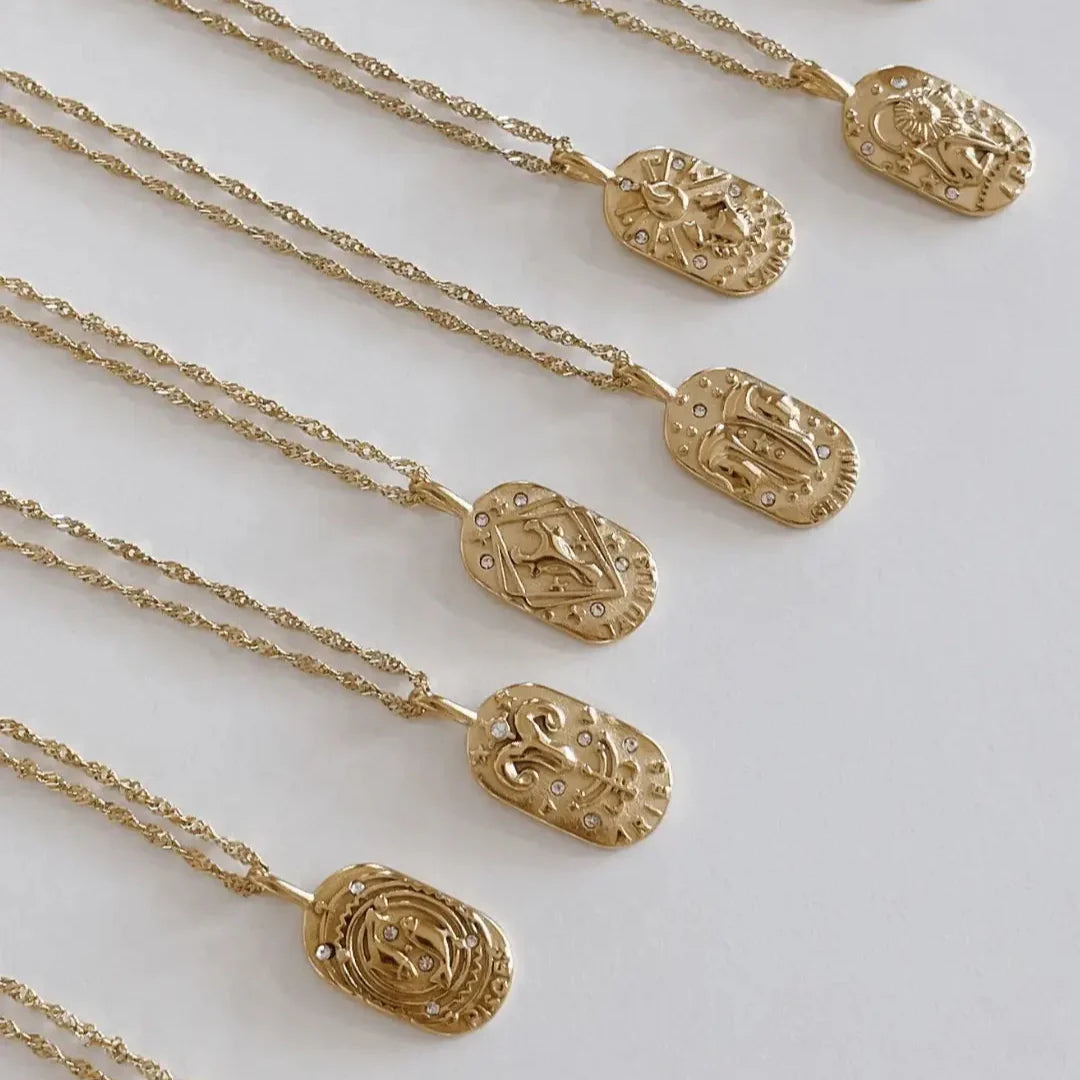 Zodíaco Chain Braided Necklace (18K Gold Plated) | Luvesina