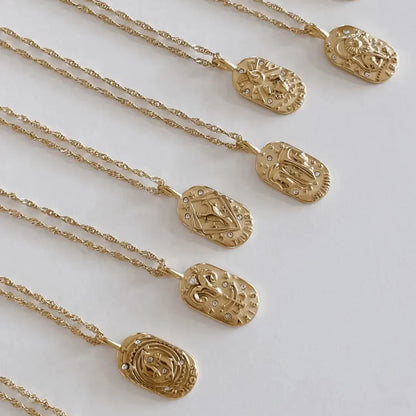 Zodíaco Chain Braided Necklace (18K Gold Plated) | Luvesina