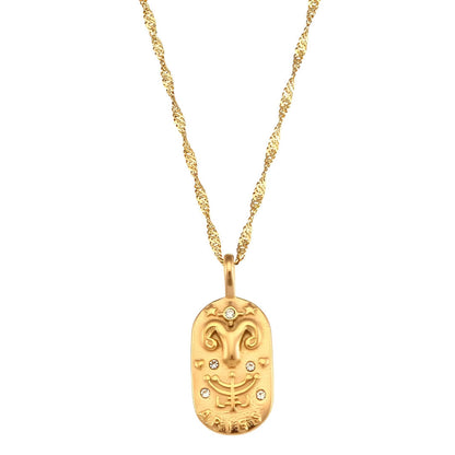 Zodíaco Chain Braided Necklace (18K Gold Plated) | Luvesina