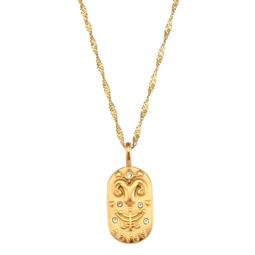Zodíaco Chain Braided Necklace (18K Gold Plated) | Luvesina